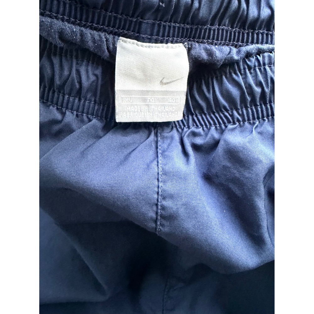 Vintage Nike Track Pants Mens XL Navy Blue White Piping Swoosh Nylon Joggers - Picture 3 of 4